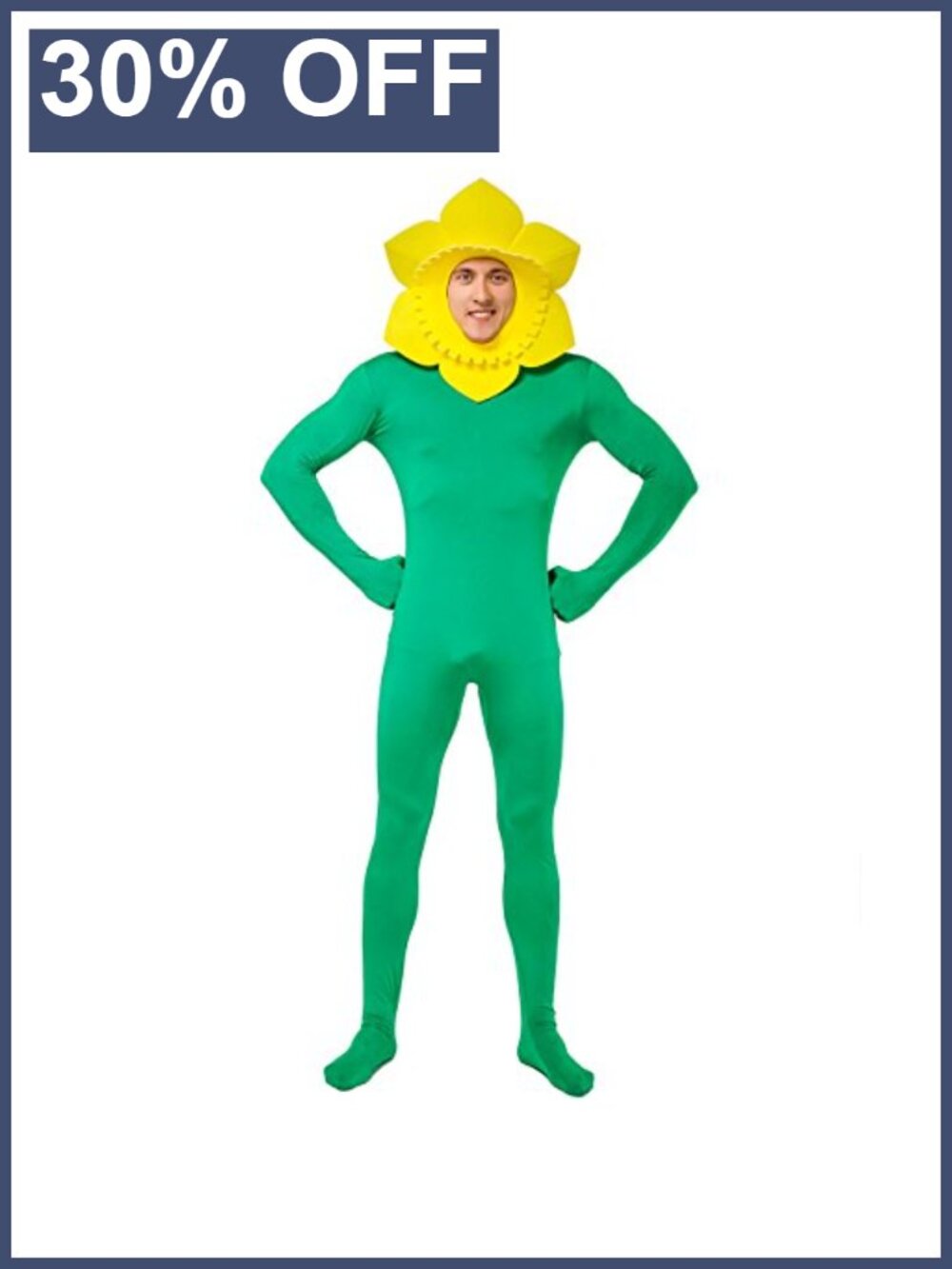 Men's Sunflower Costume Bodysuit Halloween Cosplay Jumpsuit